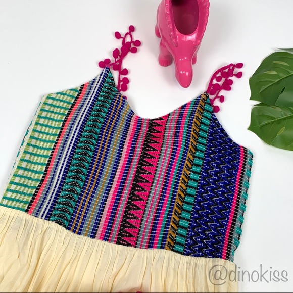 A&B Dress Multi Color Embroidered Pompom Dress - Picture 5 of 13